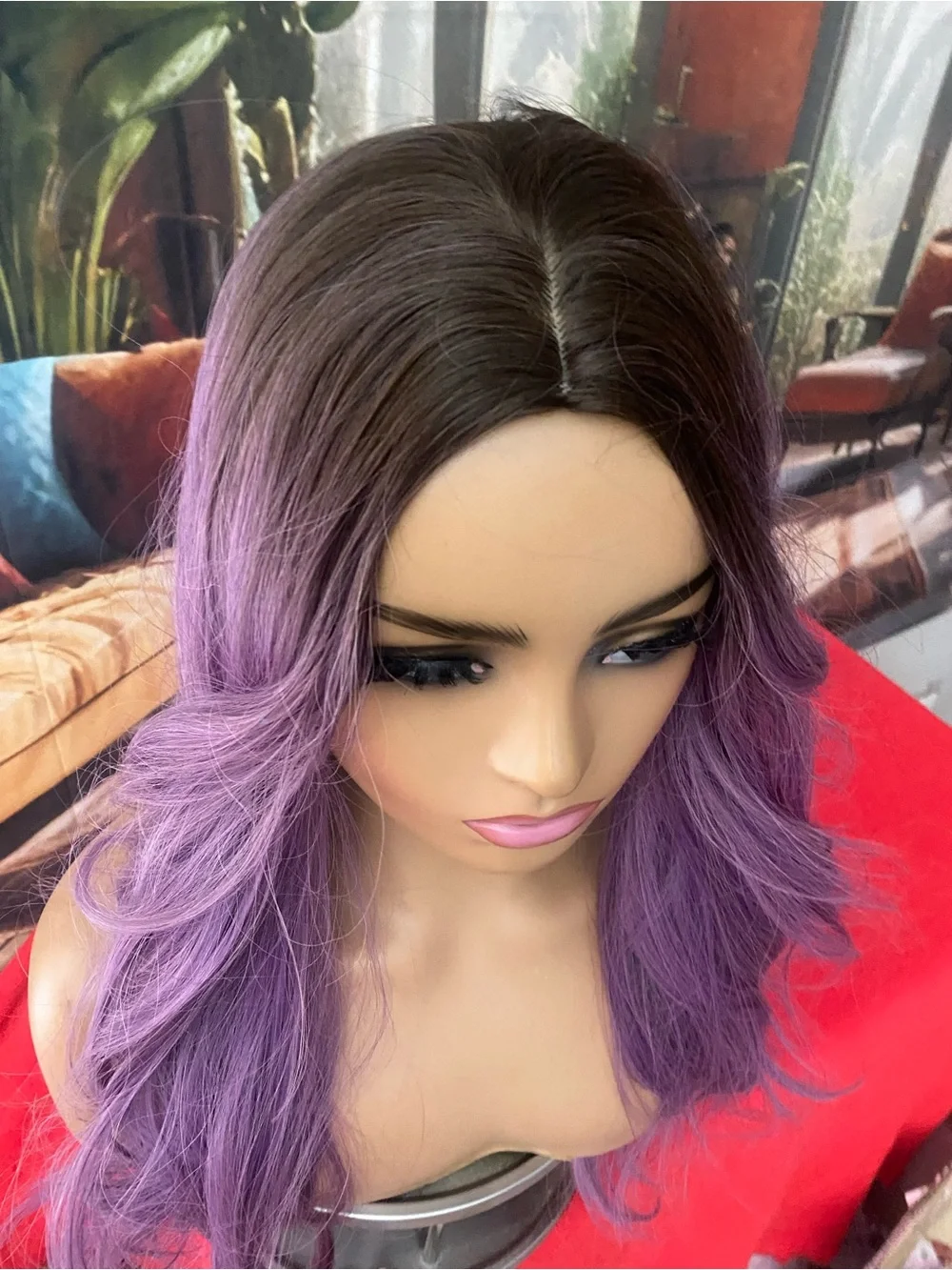 CLEARANCE Purple Long rooted Wig